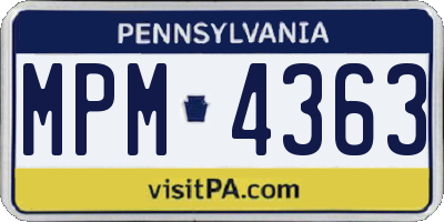 PA license plate MPM4363