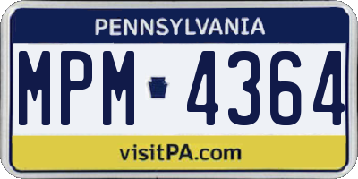 PA license plate MPM4364