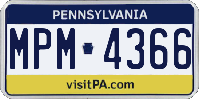 PA license plate MPM4366