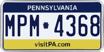 PA license plate MPM4368