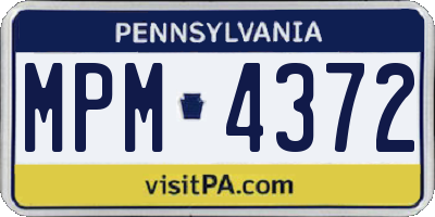 PA license plate MPM4372