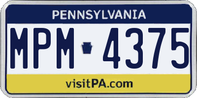 PA license plate MPM4375