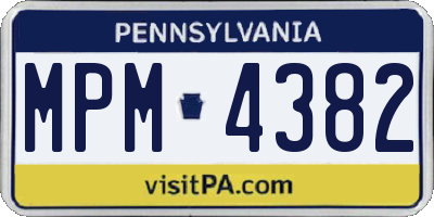 PA license plate MPM4382