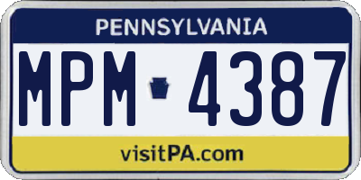 PA license plate MPM4387