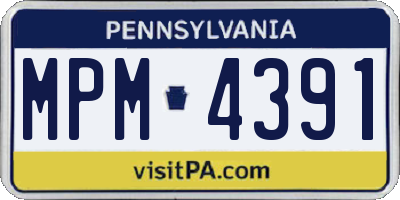 PA license plate MPM4391