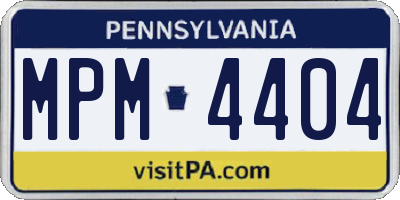PA license plate MPM4404