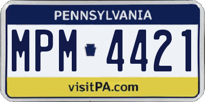 PA license plate MPM4421