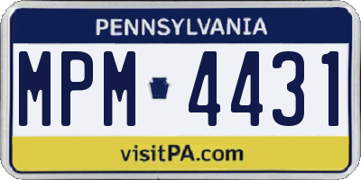 PA license plate MPM4431