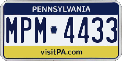 PA license plate MPM4433