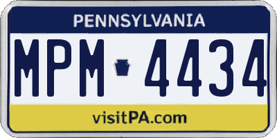 PA license plate MPM4434