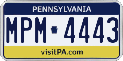 PA license plate MPM4443