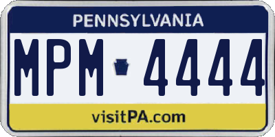 PA license plate MPM4444
