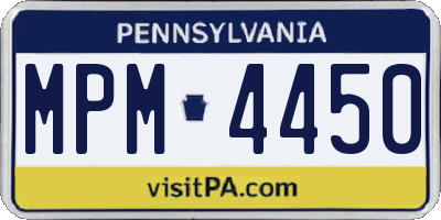 PA license plate MPM4450