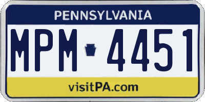 PA license plate MPM4451