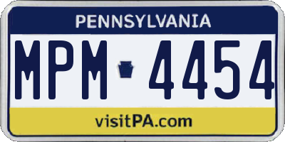 PA license plate MPM4454