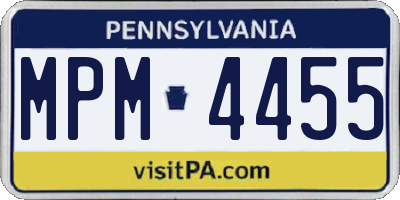 PA license plate MPM4455
