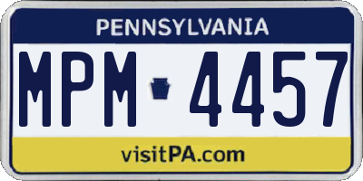 PA license plate MPM4457