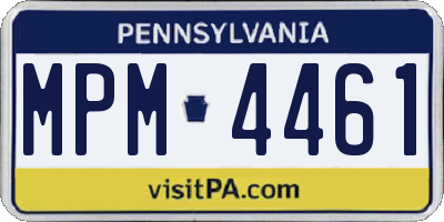 PA license plate MPM4461