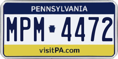 PA license plate MPM4472