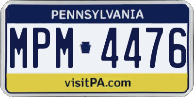 PA license plate MPM4476