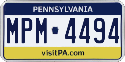 PA license plate MPM4494