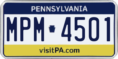 PA license plate MPM4501