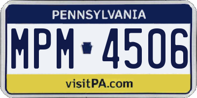 PA license plate MPM4506