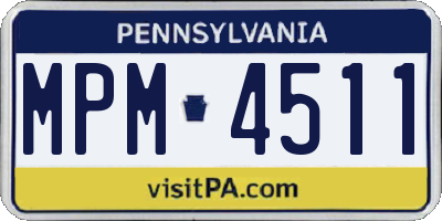 PA license plate MPM4511