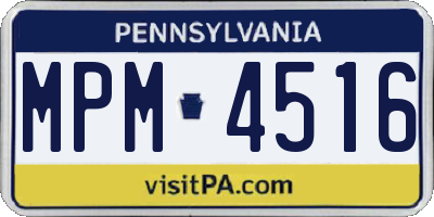 PA license plate MPM4516