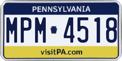 PA license plate MPM4518