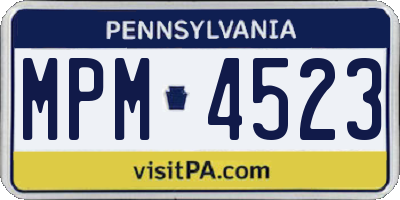 PA license plate MPM4523