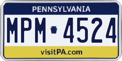 PA license plate MPM4524