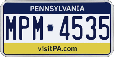 PA license plate MPM4535