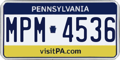 PA license plate MPM4536