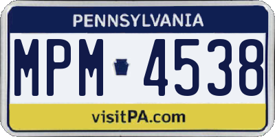 PA license plate MPM4538
