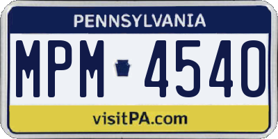 PA license plate MPM4540