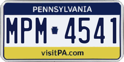 PA license plate MPM4541