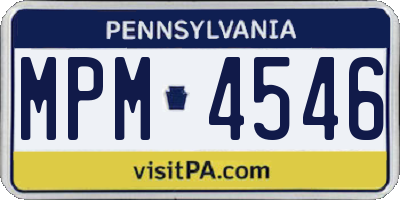 PA license plate MPM4546