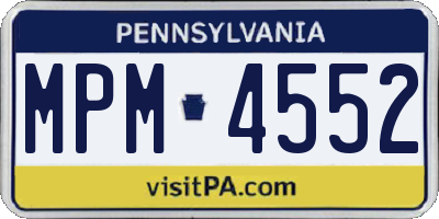 PA license plate MPM4552