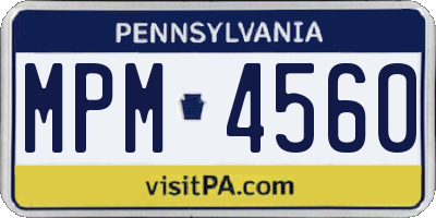 PA license plate MPM4560