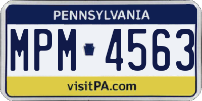 PA license plate MPM4563