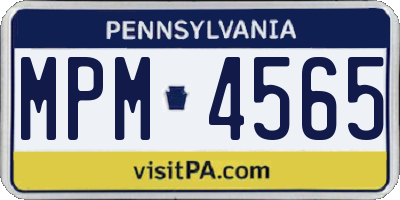 PA license plate MPM4565