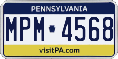 PA license plate MPM4568
