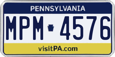 PA license plate MPM4576