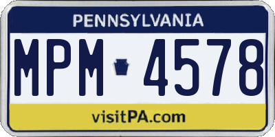 PA license plate MPM4578