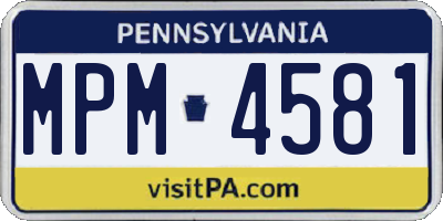PA license plate MPM4581