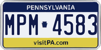 PA license plate MPM4583