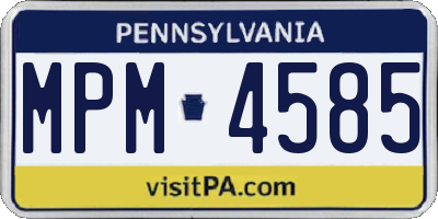 PA license plate MPM4585