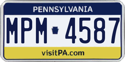 PA license plate MPM4587