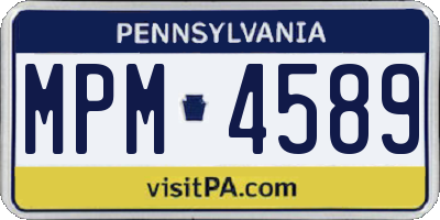 PA license plate MPM4589